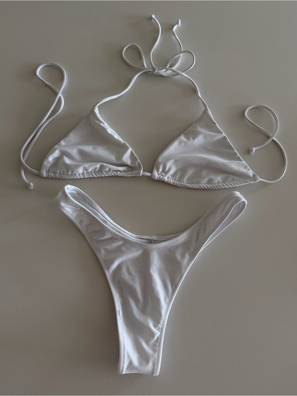 White Fox Boutique White Triangle String Bikini